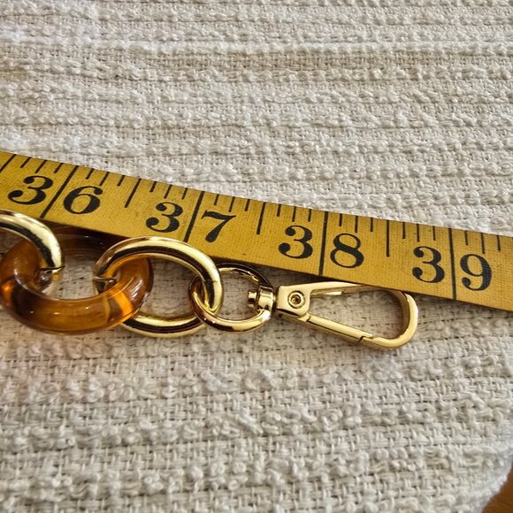 Vintage Gold & Tortoise Shell Round / Circle Link Belt - Picture 4 of 4